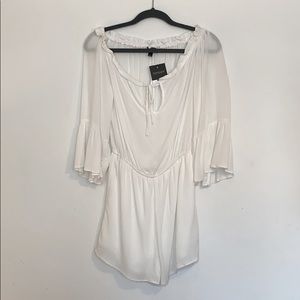 TOPSHOP Off The Shoulder White Romper